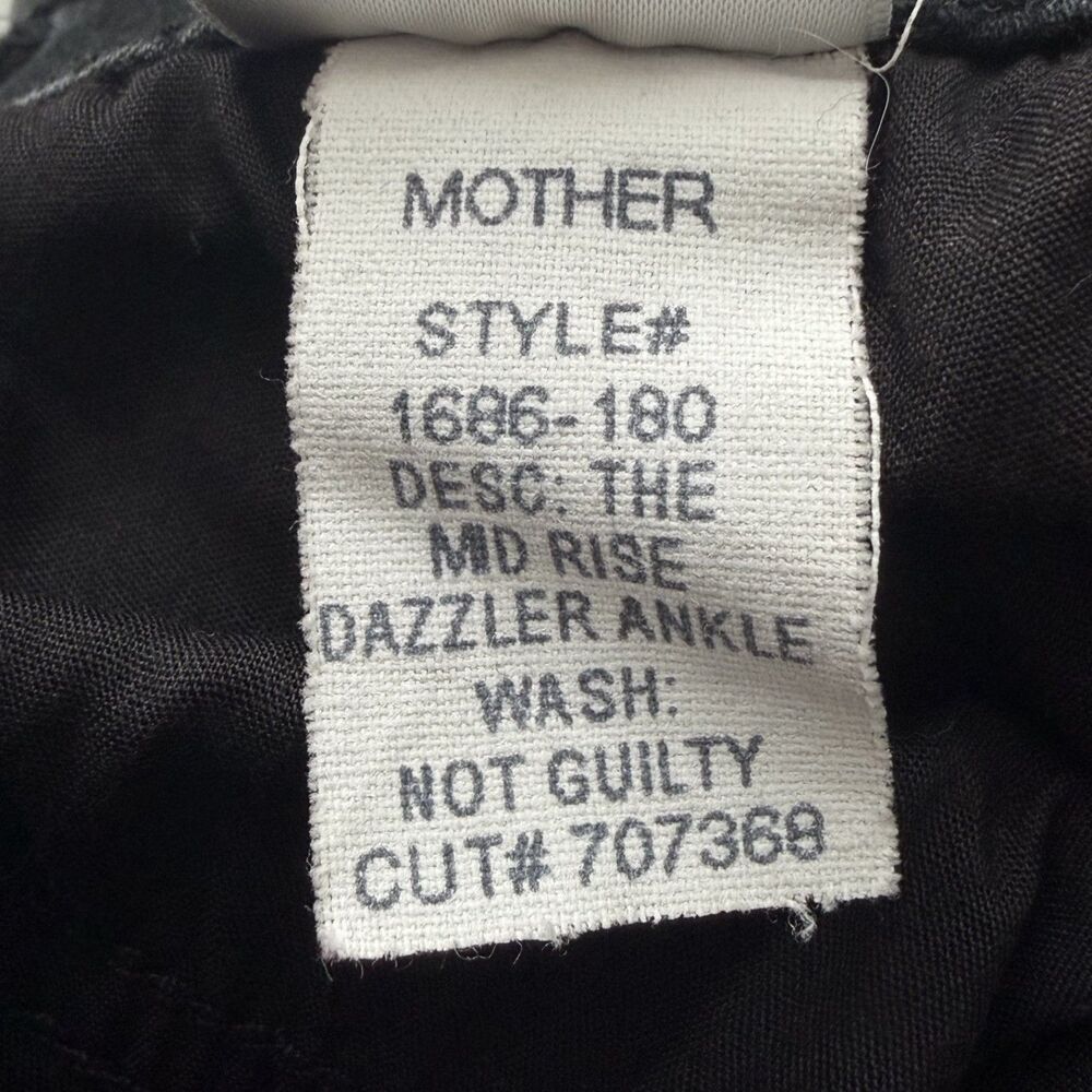 mother the mid rise dazzler ankle skinny black jeans not guilty wash 33 stretchy - Picture 5 of 13